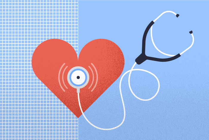 stéthoscope vérifie le rythme cardiaque