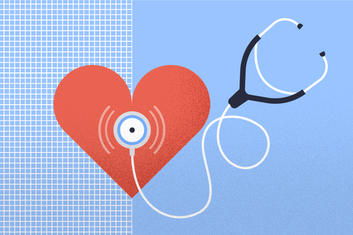 stéthoscope vérifie le rythme cardiaque