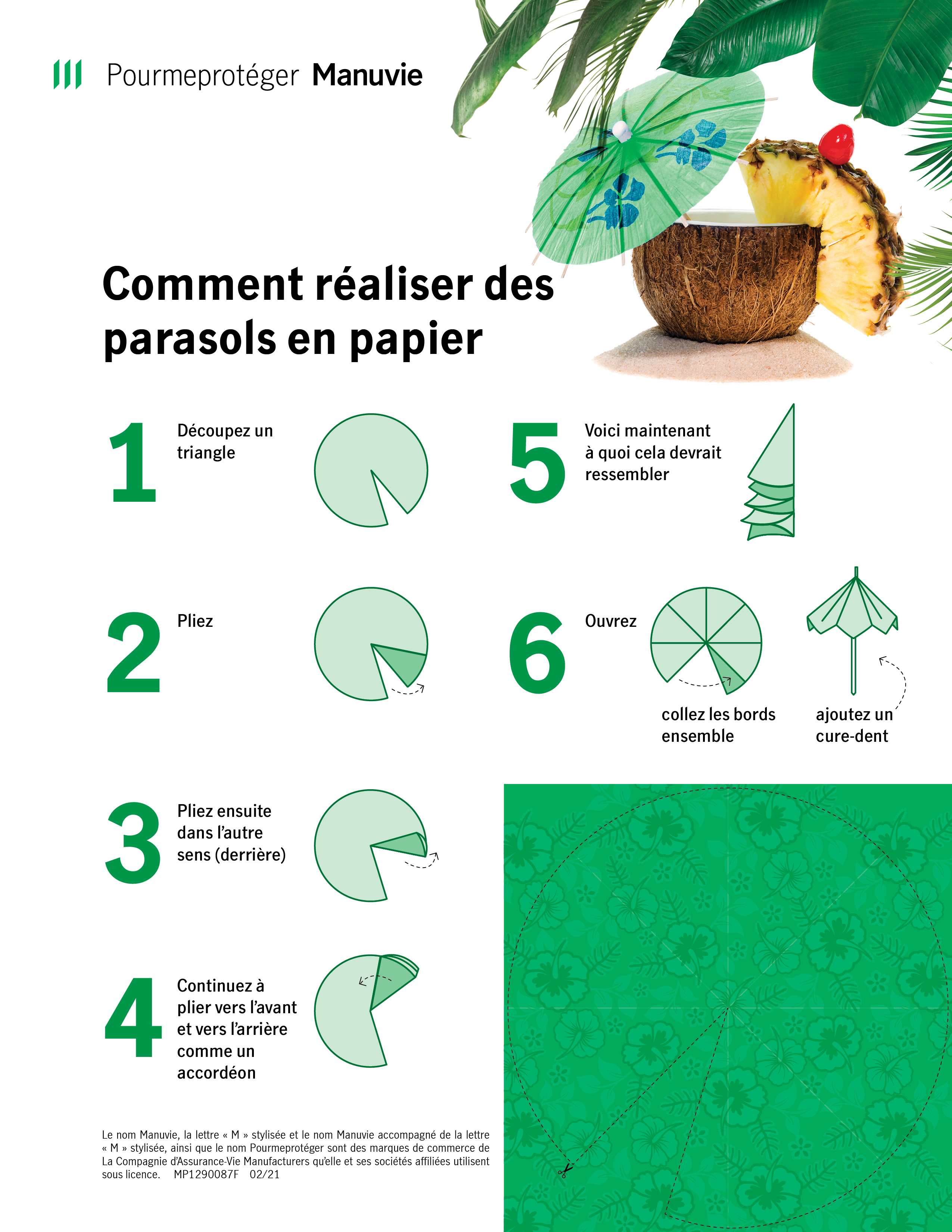 Instructions pour la comment réaliser des parasols en papier