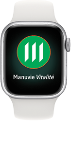Apple Watch Series 8 affichant le logo Manulife Vitality